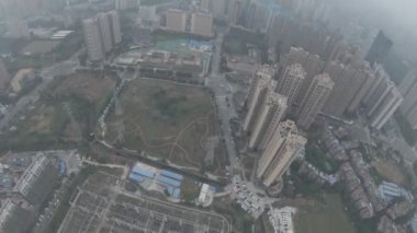 Chengdu, Çin 'deki apartmanın havadan görünüşü, 14 Ekim 2021