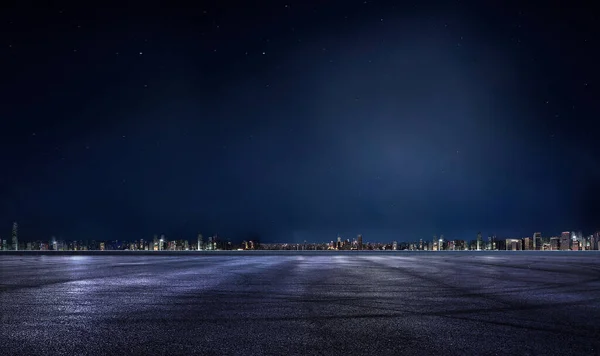 Stadt Nacht aus der Ferne — Stockfoto