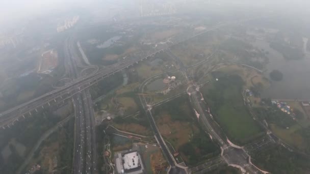 Железнодорожный беспилотник в Чэнду, Китай. 27 Окт 2021 — стоковое видео