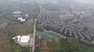 Chengdu, Çin 'de insansız hava aracı atışı. 27 Ekim 2021