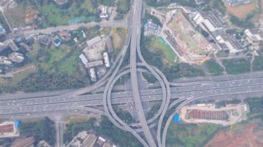 Chengdu, Çin 'deki şehirlerin insansız hava aracı görüntüleri. 27 Ekim 2021
