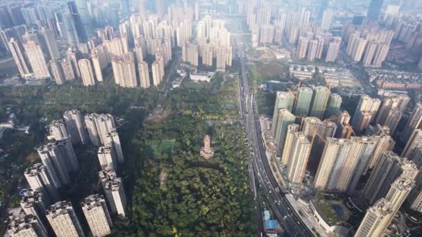 Metrópolis del paisaje urbano de Chengdu en China. — Vídeo de stock