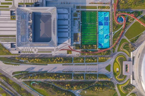 Chengdu Olympic Stadium widok z lotu ptaka — Zdjęcie stockowe