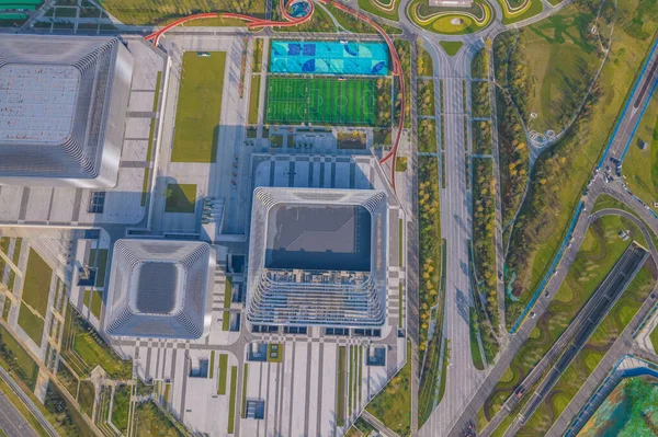 Letecký pohled na olympijský stadion Chengdu — Stock fotografie