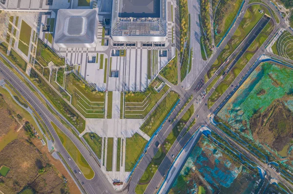 Chengdu Olimpiai Stadion légi felvétel — Stock Fotó