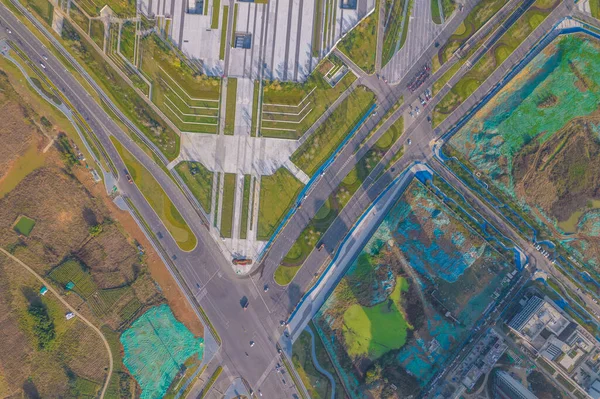 Chengdu Olimpiai Stadion légi felvétel — Stock Fotó
