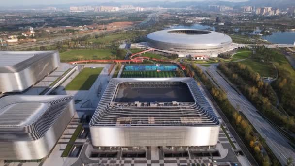 Estádio Olímpico de Chengdu vista aérea — Vídeo de Stock