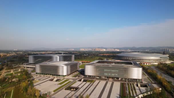 Estádio Olímpico de Chengdu vista aérea — Vídeo de Stock