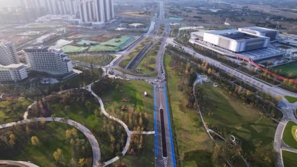 Estádio Olímpico de Chengdu vista aérea — Vídeo de Stock