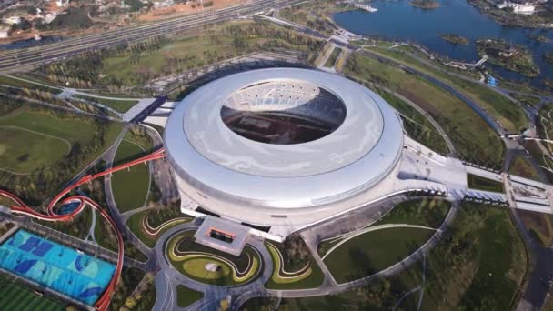 Estadio Olímpico de Chengdu vista aérea — Vídeos de Stock