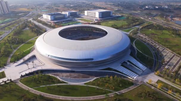 Estadio Olímpico de Chengdu vista aérea — Vídeos de Stock