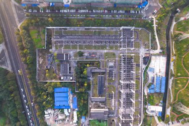 güç istasyonu yukarıdan aşağıya görünüm