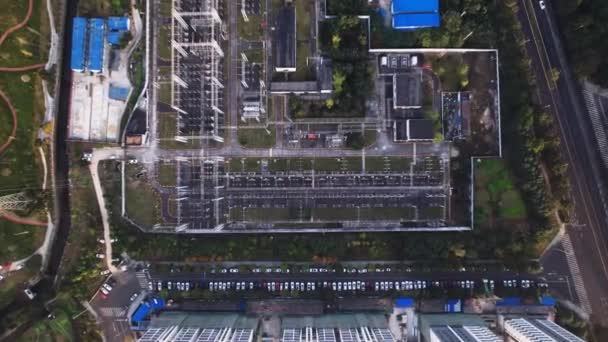 Widok z góry na elektrownię — Wideo stockowe