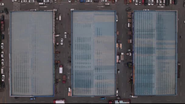 Aerial time lapse of a large warehouse — Stock Video