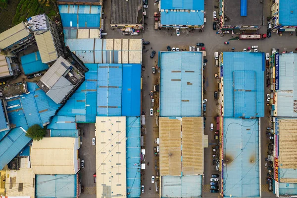 Vue aérienne de l'entrepôt de marchandises. Vue du drone. — Photo