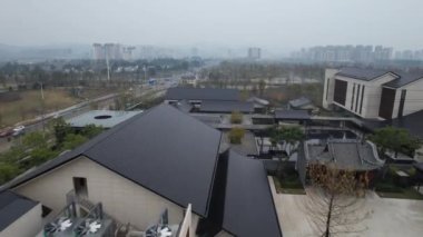 Tipik Çin mimarisi Chengdu, Çin 'de yer almaktadır.