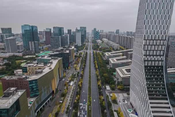 Vista aérea de la interacción y la autopista en Chengdu, China — Vídeo de stock