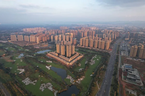 Byggarbetsplats i Chengdu, Kina — Stockfoto