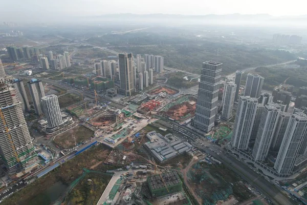 Plac budowy w Chengdu, Chiny — Zdjęcie stockowe