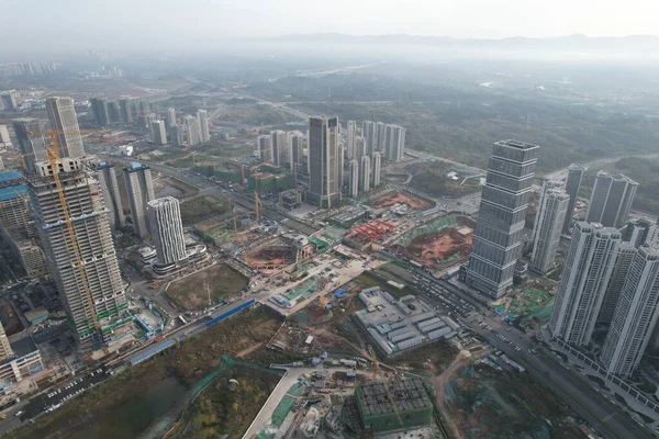 Plac budowy w Chengdu, Chiny — Zdjęcie stockowe