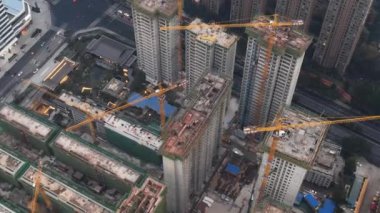 Çin, Chengdu 'da inşaat alanı