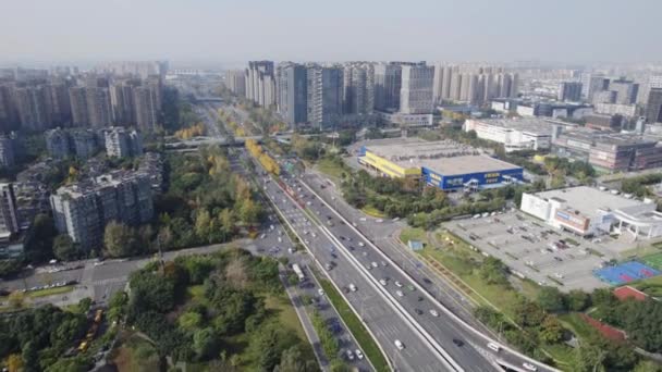 Ruch drogowy w mieście Chengdu, Chiny — Wideo stockowe