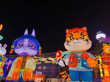 Çin 'de fener festivali. Yüksek kalite fotoğraf