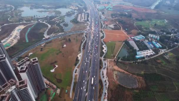 Вид Воздуха Строительную Площадку Чэнду Китай Высококачественные Кадры — стоковое видео