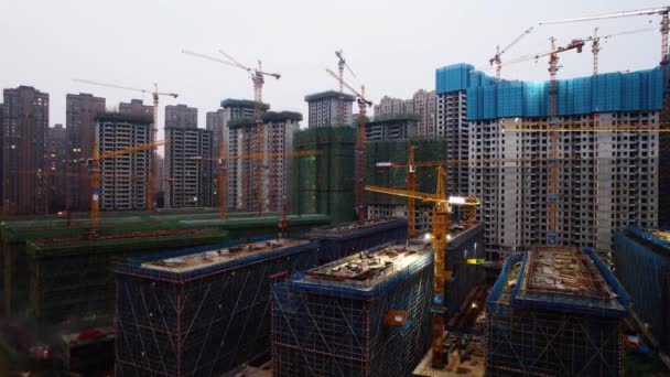 Fotografía Aérea Del Edificio Moderno Vista Panorámica Nocturna Chengdu China — Vídeo de stock