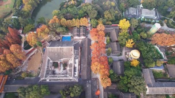 Vídeo Aéreo Templo Zen Budista Chinês Chinês Imagens Alta Qualidade — Vídeo de Stock