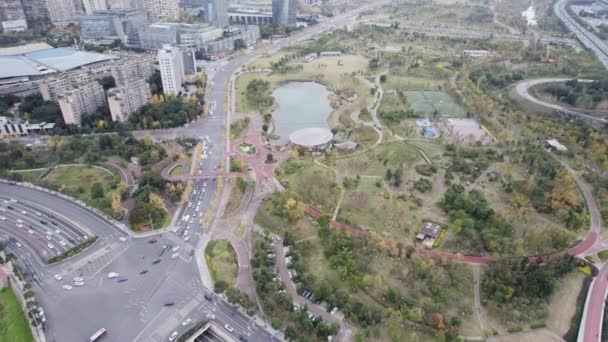 Aerial Footage Cityscape Chengdu China Dense Building Modern City High — Stockvideo