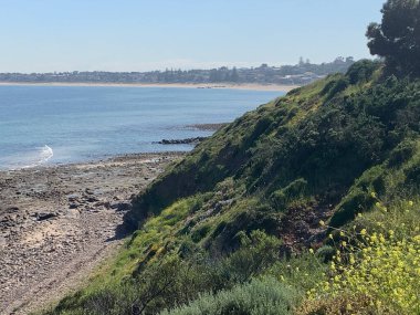 Adelaide, Avustralya 'daki güzel plajın doğa manzarası. Yüksek kalite fotoğraf