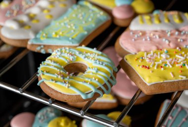 Donut, dondurma ve kek şeklinde zencefilli ekmek, kurutulmuş fırındır..