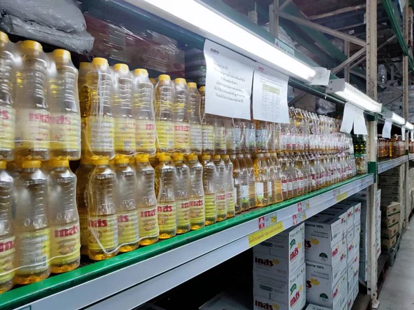 Aug 2021 Bangkok Photographs Different Brand Vegetable Oil Department Store — 스톡 사진
