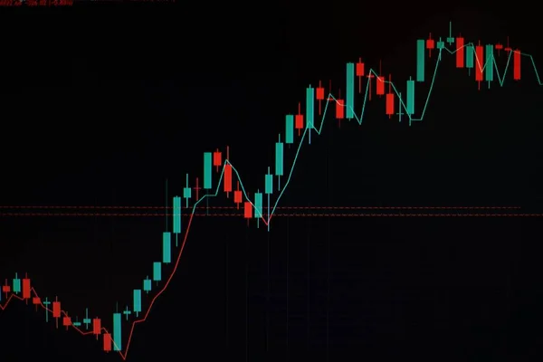 Grafico Perdita Del Mercato Azionario Grafico Trading Analisi Degli Investimenti — Foto Stock