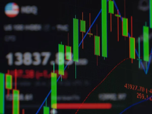 Grafico Perdita Del Mercato Azionario Grafico Trading Analisi Degli Investimenti — Foto Stock