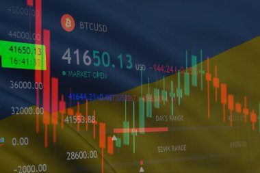 Ukrayna bayrağına düşen hisse senedi resmi