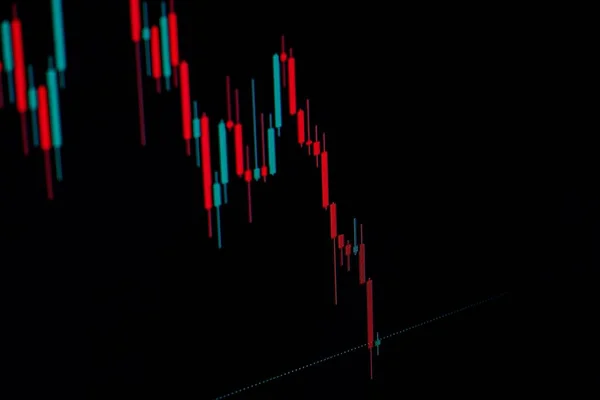 Gráfico Negociação Mercado Ações Análise Investimento Gráfico Índice Negócios — Fotografia de Stock