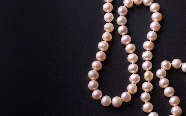 Rosa Collar Perlas Lujo Con Hermosas Perlas Nacreous Verdadera Ostra — Foto de Stock