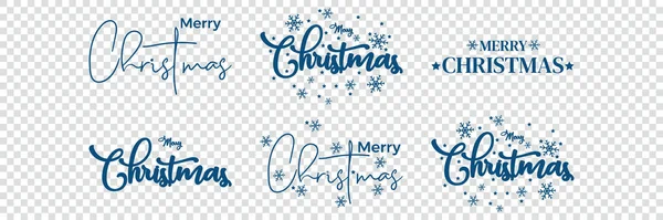 Set Variety Typography Merry Christmas Upcoming Holidays Perfect Christmas — Stock Vector