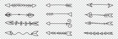 Oklar karalama dekoratif tasarım elemanı vektörü düzenlenebilir