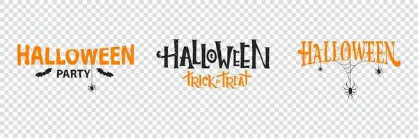 Set Von Halloween Typography Vektor Editierbar — Stockvektor