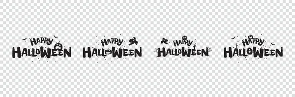 Set Van Vrolijke Halloween Typografie Vector Bewerkbaar — Stockvector