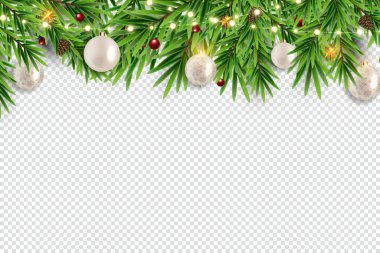 Dekorasyon için gerçekçi köknar dalları