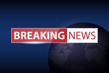 Dünya haritasından son dakika haberi. Koyu arkaplan illüstrasyonlu.