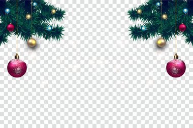 Vector Christmas Border Set. Vector illustration