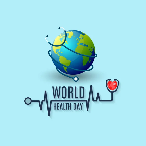 Światowy Dzień Zdrowia Szablon Medyczny Opieki Zdrowotnej Ilustracja Wektora Edytowalne — Wektor stockowy