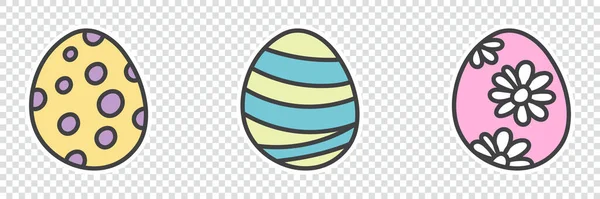 Koleksi Stiker Telur Untuk Hari Perayaan Paskah - Stok Vektor
