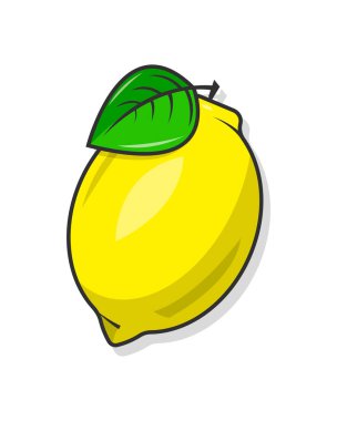 Beyaz arka planda yaprak ile sulu sarı limon.