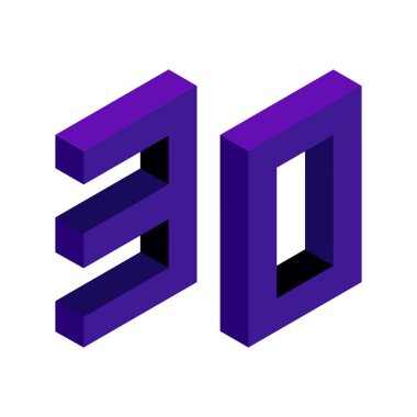 Beyaz arka planda 30 numara yeşil yapraklı suluboya el çizimi. Çiçek tarzı. Vektör illüstrasyonu